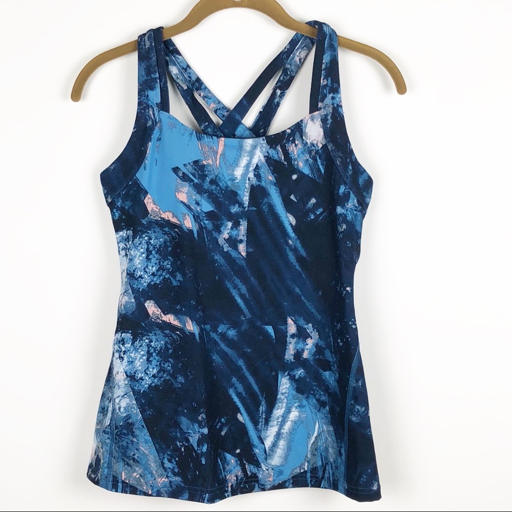 Lucy Fitness Fix Crossback Tank Glacier Blue Sz S